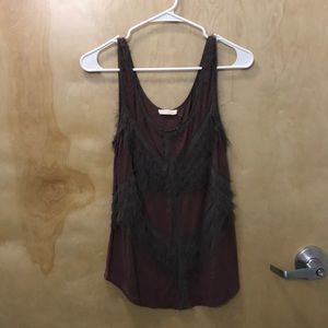 Burgundy and grey tank